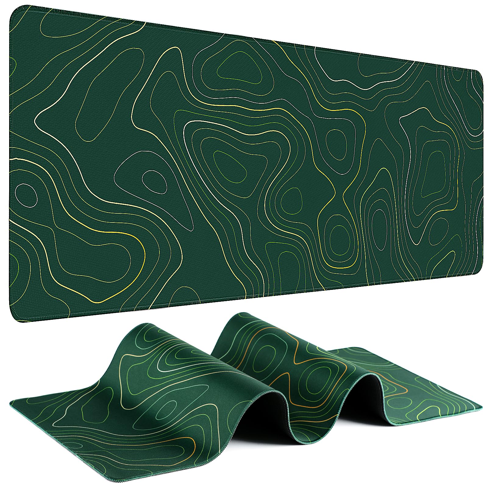 Mouse Pad Gaming - Desk Mat for Keyboard and Mouse - Kanagawa Large Mouse Pad for Desk, Japanese Sea Wave Mousepad (31.5 x 11.8inch) with Non-Slip Base, Desks Pad Mat for Game, Office and Home