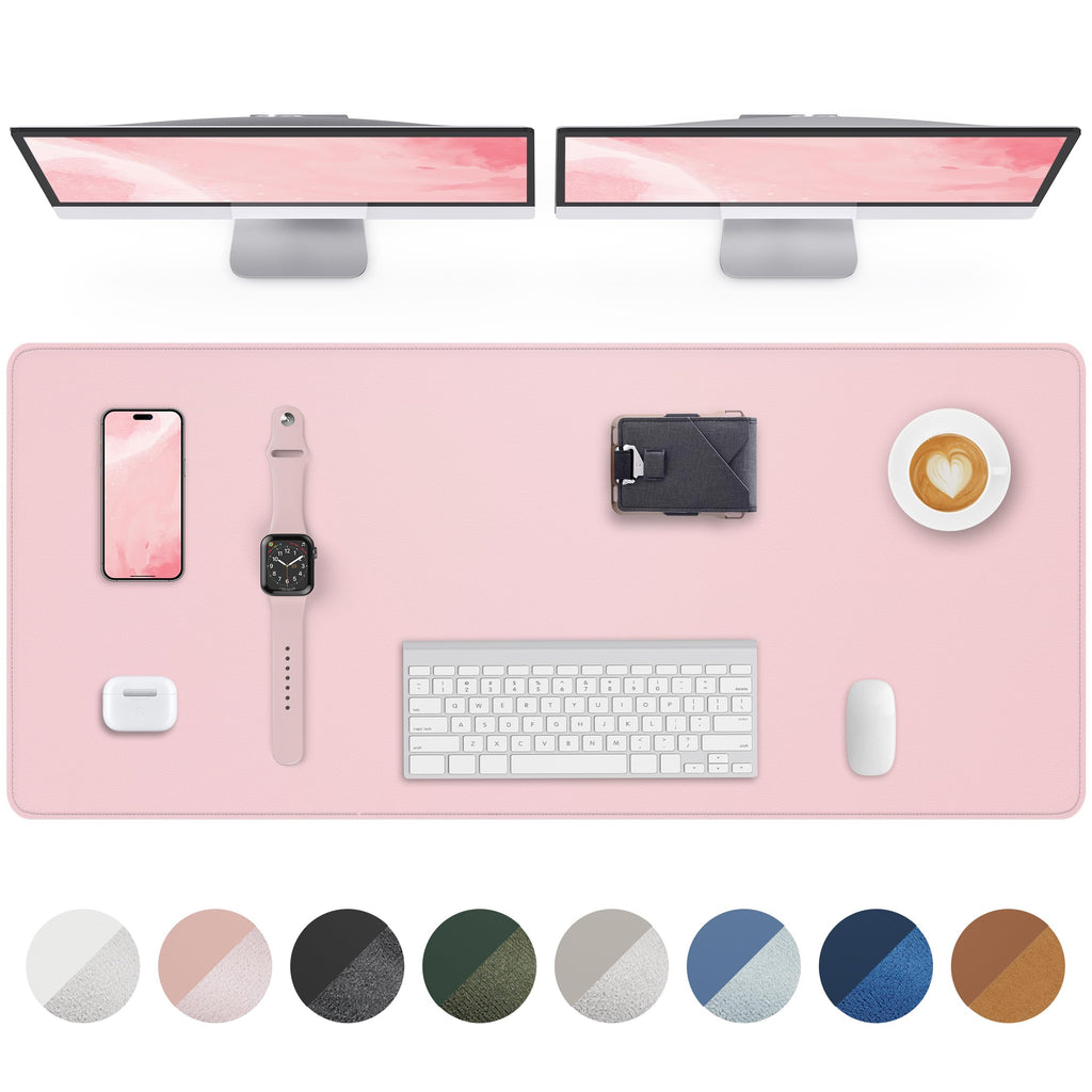 AFIING Large Desk Mat 55" x 24" - PU Leather Desk Pad Protector, Waterproof Non-Slip Extended Mouse Pad for Office Desk, Keyboard, Laptop and Home Workspace (Black)