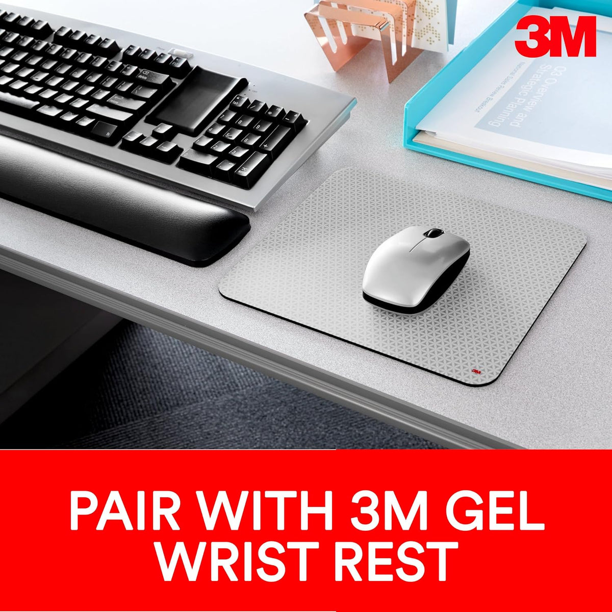 3M Precise Mouse Pad, Bitmap, 9 in x 8 in, 6 Packs/Case