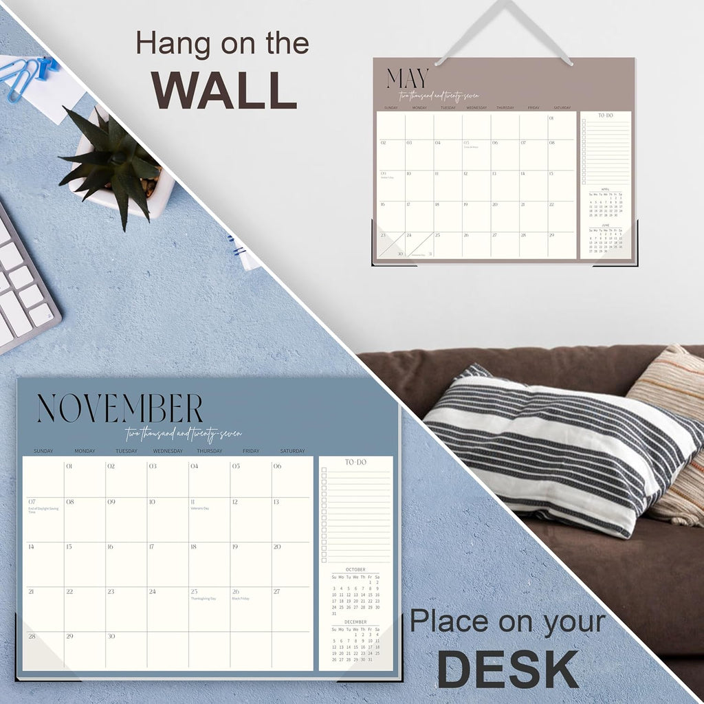 GuassLee Desk Calendar 2026-2027, 19 Months (Jun 2026-Dec 2027), 14" x 11"