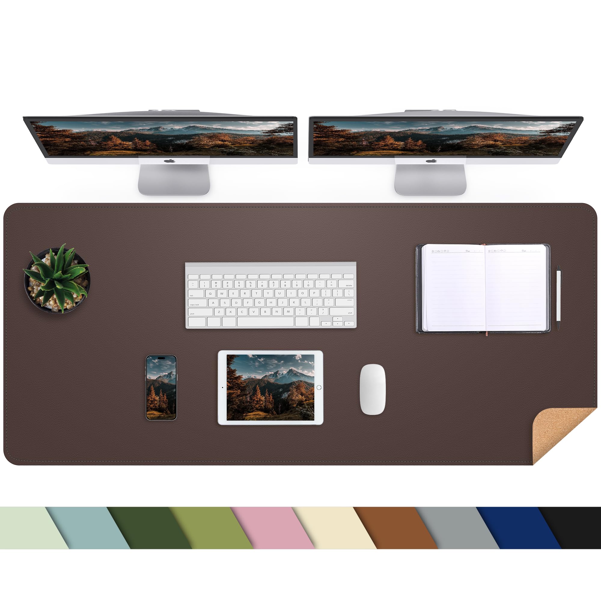 AFIING Large Desk Mat, 47" x 17", Black