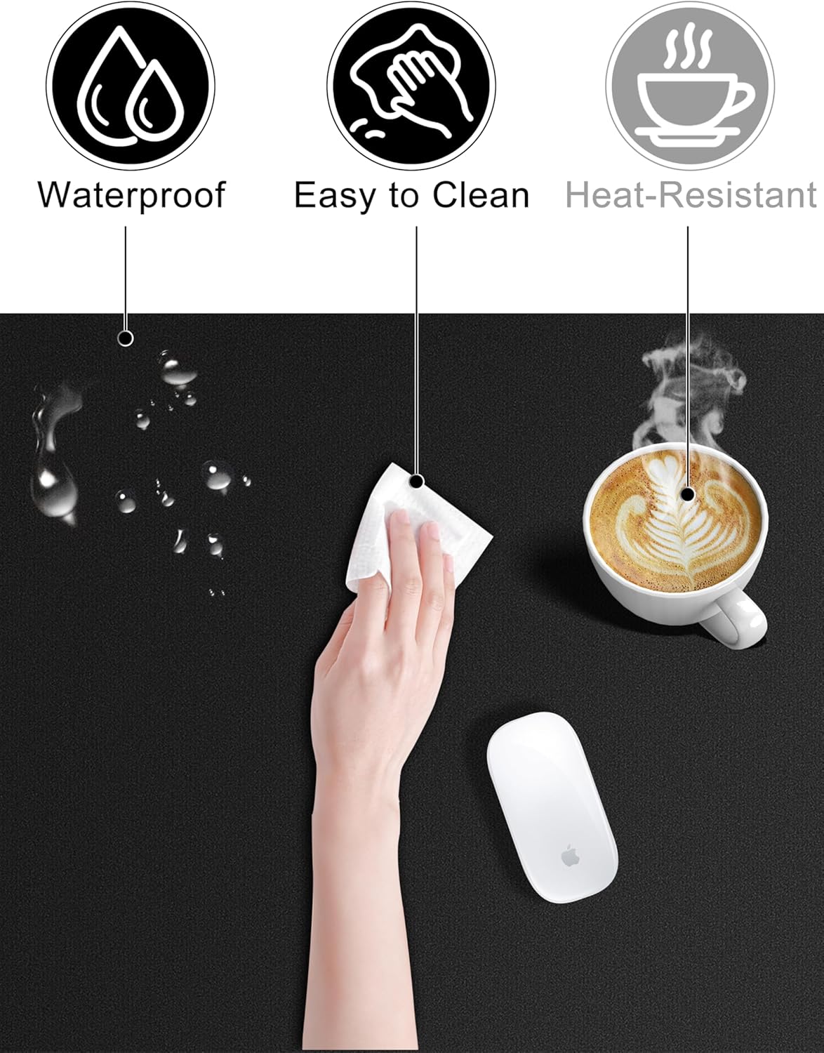 TopMade Wireless Charging Mouse Pad, 31.5"x15.75" XXL Large Desk Pad
