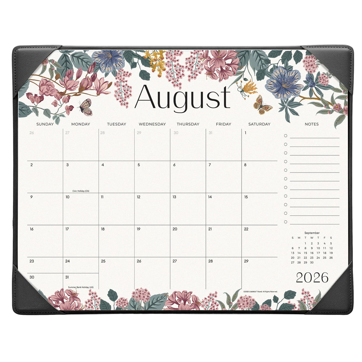 Cabbrix Desk Calendar 2026-2027 with Desktop Mat, Desk Pad Calendar From July 2026 to December 2027 15x12 inch, Desk Blotter Calendar for Home Office and School, Easy Planning, Gift for the Holidays