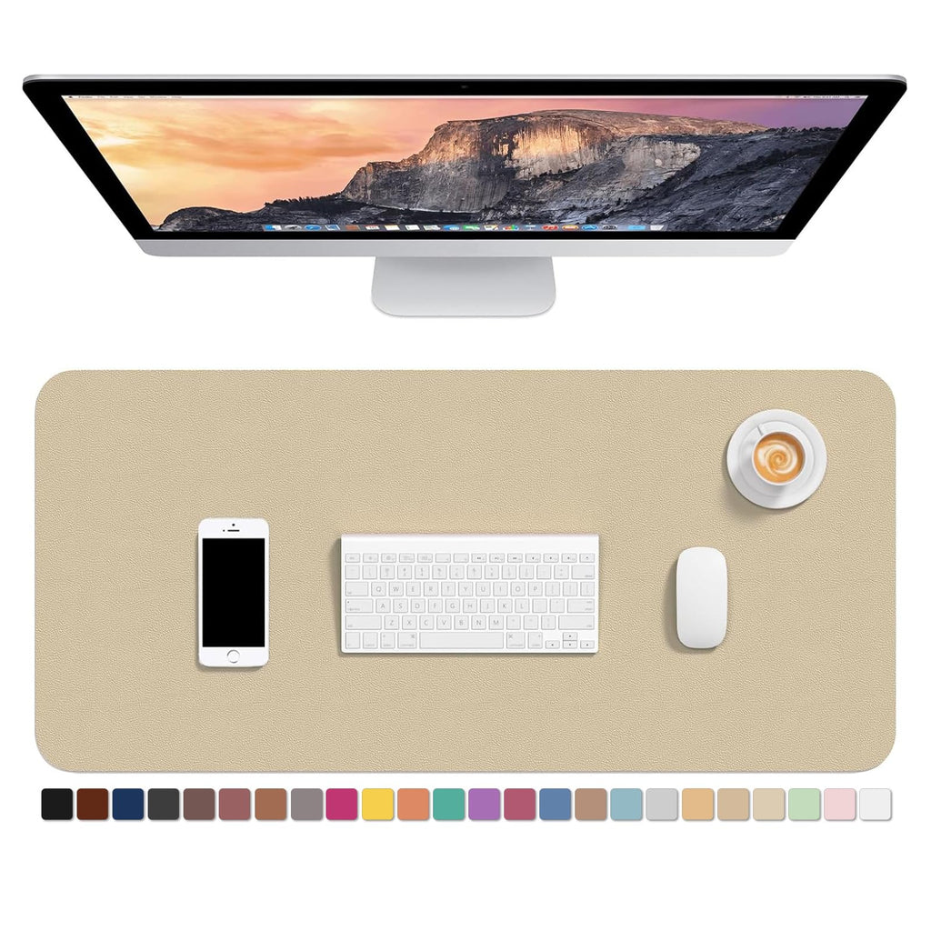 Hsurbtra Desk Pad, 30" x 14" PU Leather Desk Mat, XL Extended Mouse Pad, Waterproof Desktop Blotter Protector, Non-Slip Ultra Thin Large Laptop Keyboard Writing Mat for Office Home, Pink