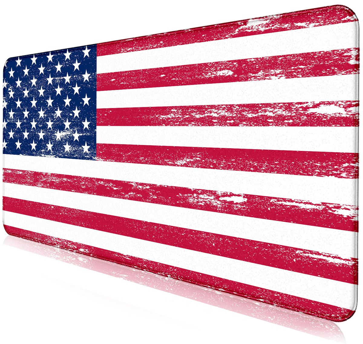 Retro American Flag XL Gaming Mouse Pad with Stitching Edge Laptop Desk Mat