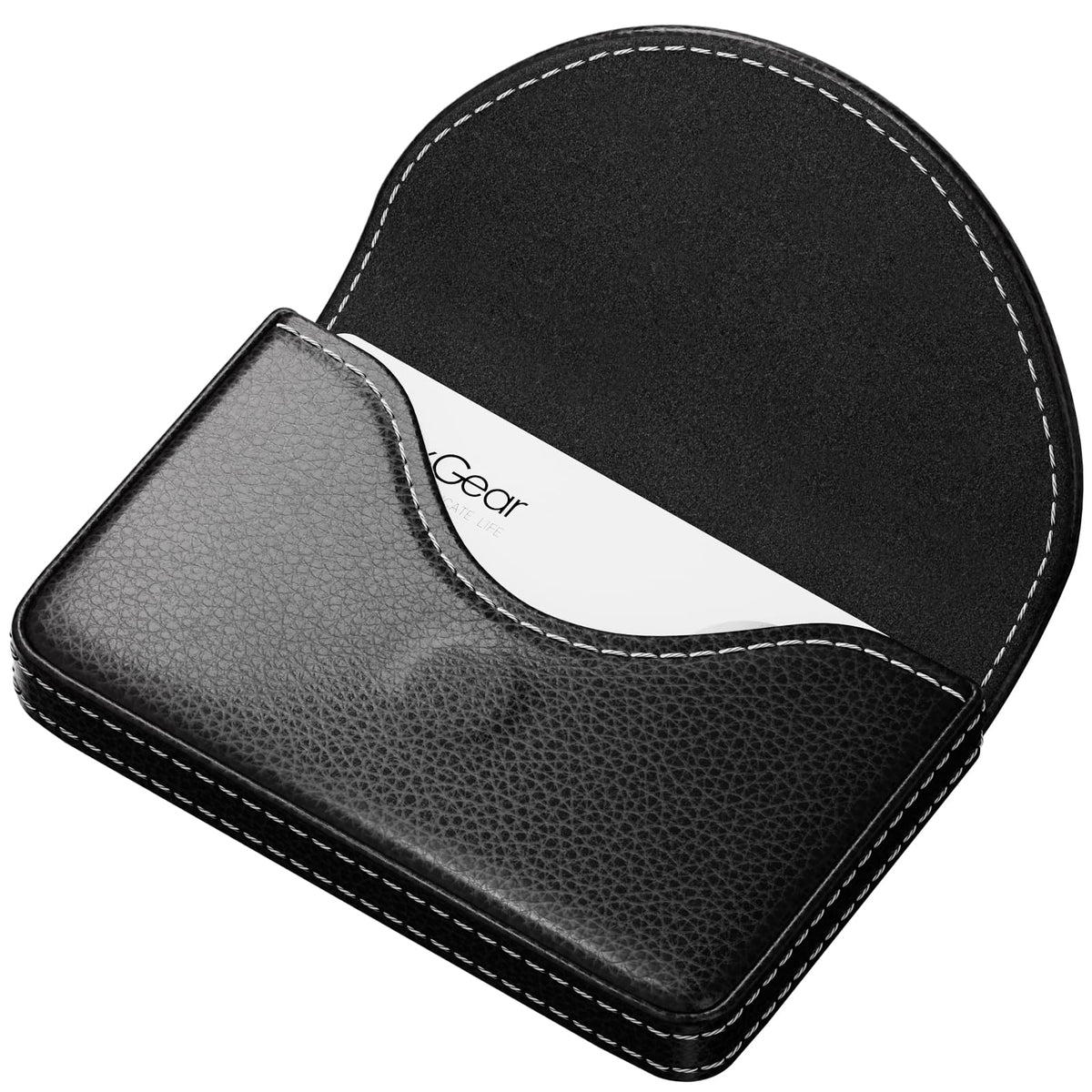 MaxGear Business Card Holder Case, PU Leather Business Card Case, Coffee