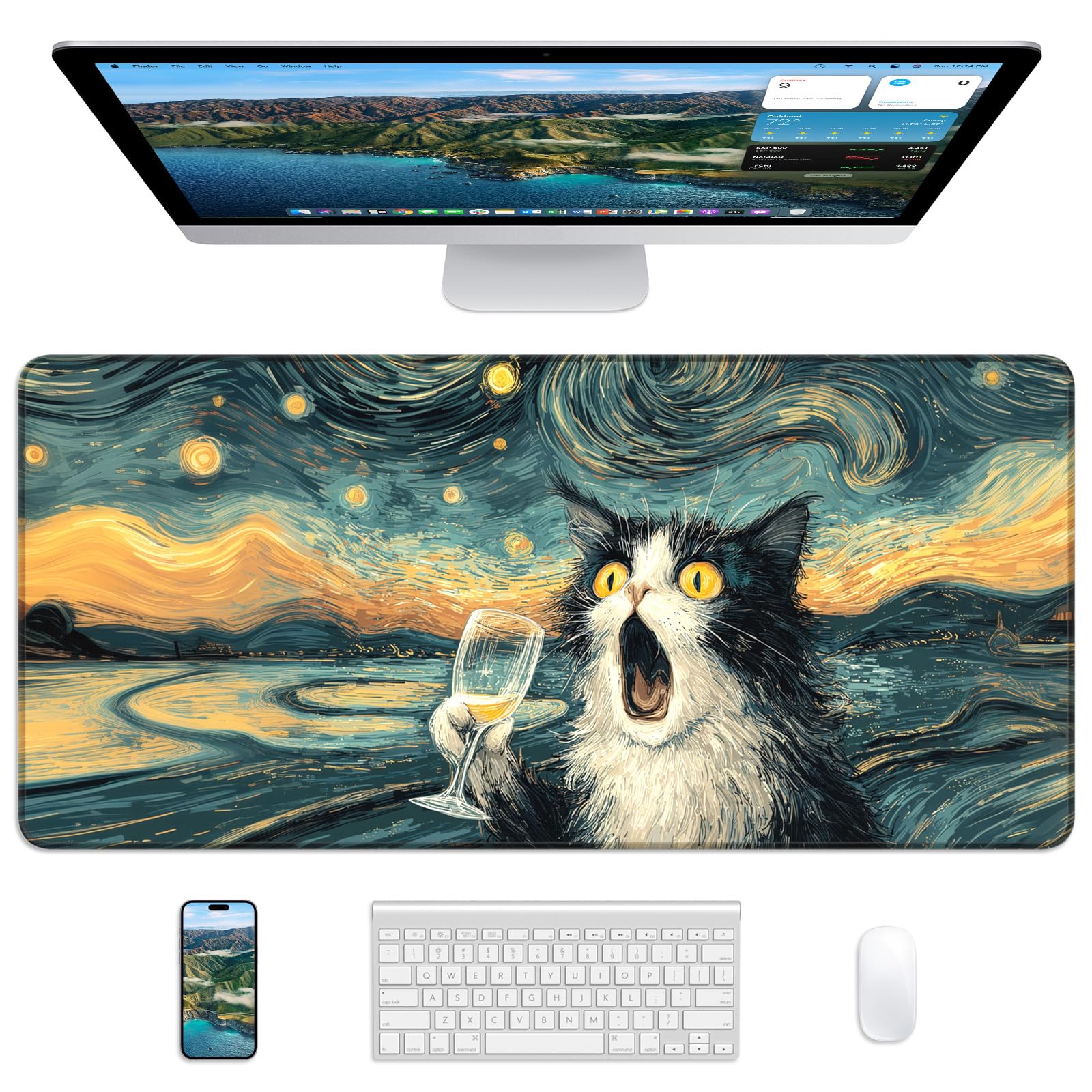 Mouse Pad 31.5x11.8in Large Desk Mat Non-Slip for Office