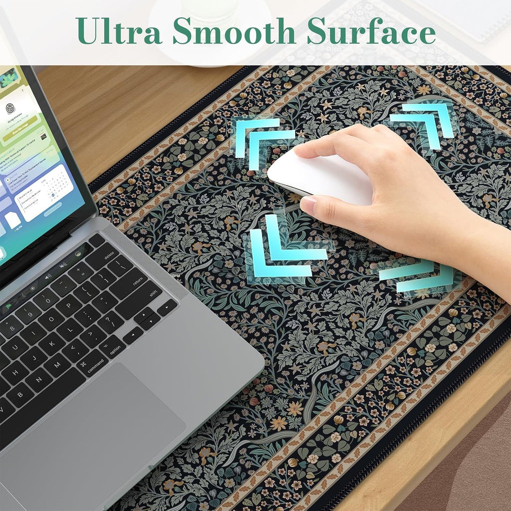 iCasso Desk Cover Mat, Office Mouse Pad,35.4x15.7in,Retro Black