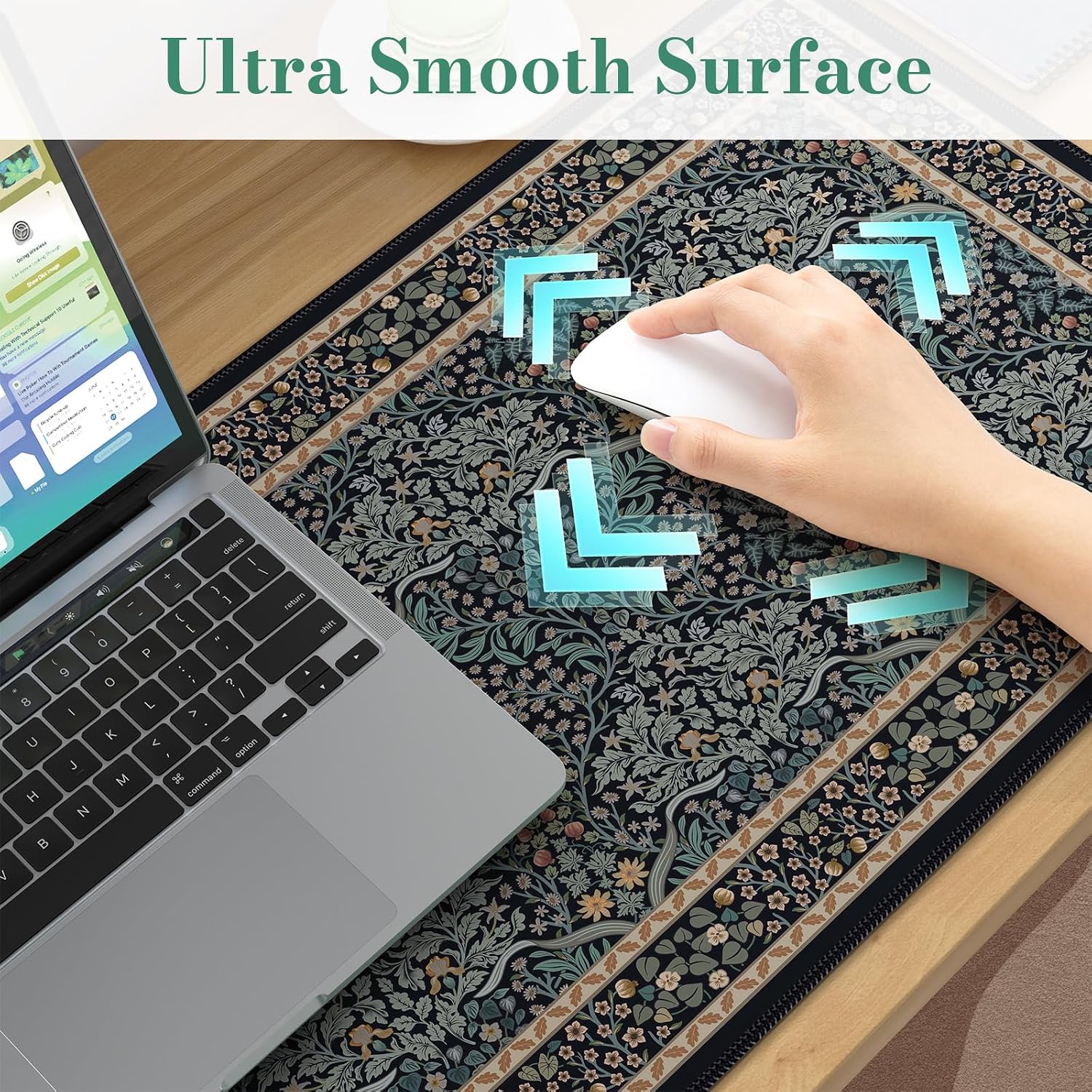 iCasso Desk Cover Mat, Office Mouse Pad,35.4x15.7in,Retro Black