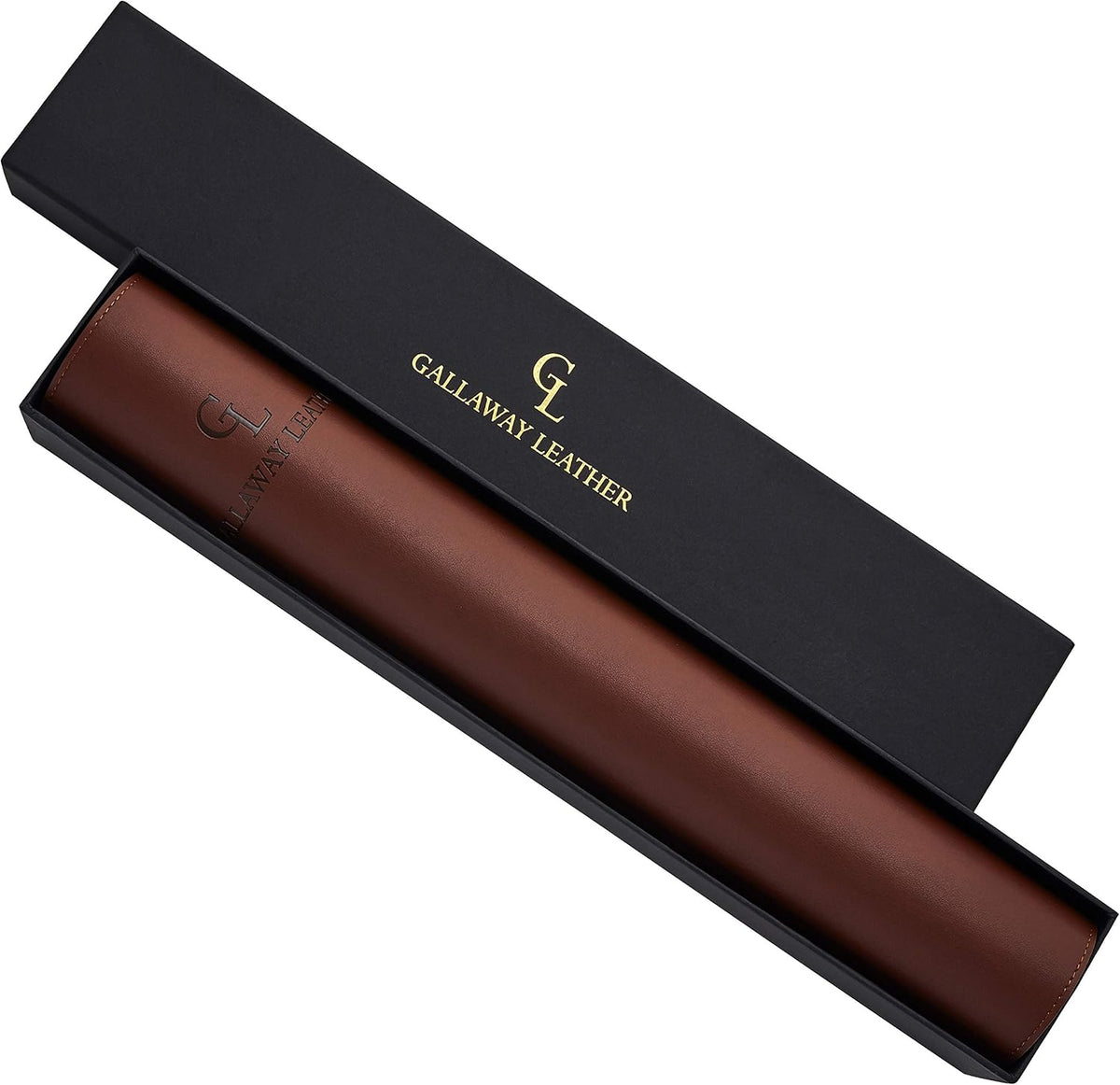 Gallaway Leather Desk Mat, Office Writing Desk Pad, Large 36" x 17" Dark Brown, for Top of Desks, Gift Ready Elegant Computer Desk Cover Protector PU Leather