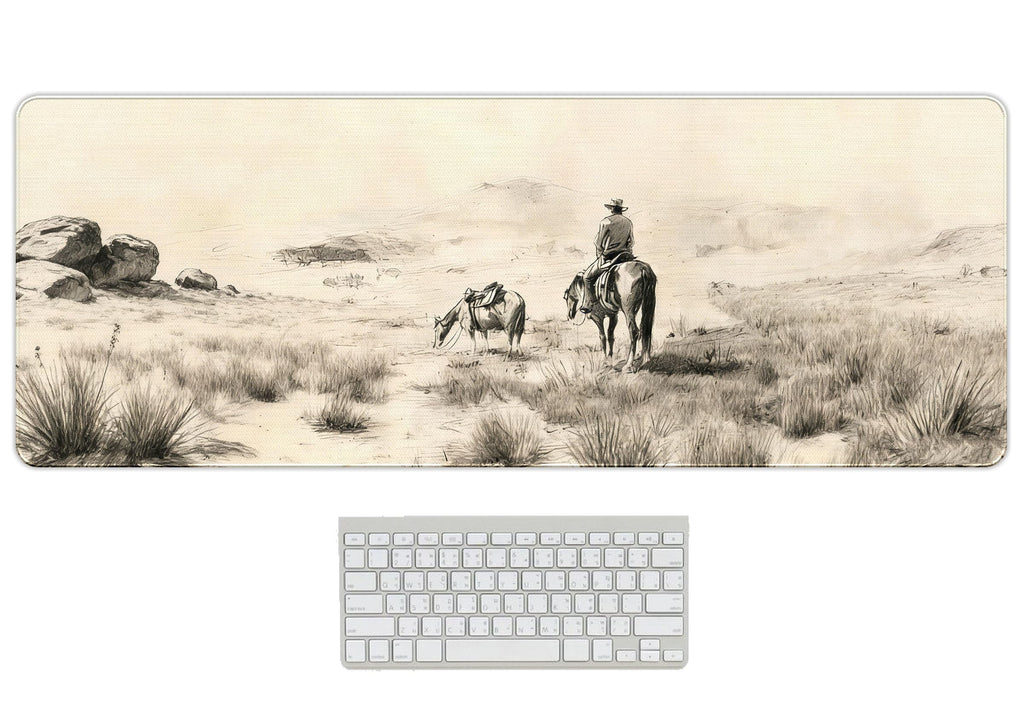 UTELKA Blue Desk Mat, Flroal Desk Matt for Desktop Mouse Pad 31.5x11.8