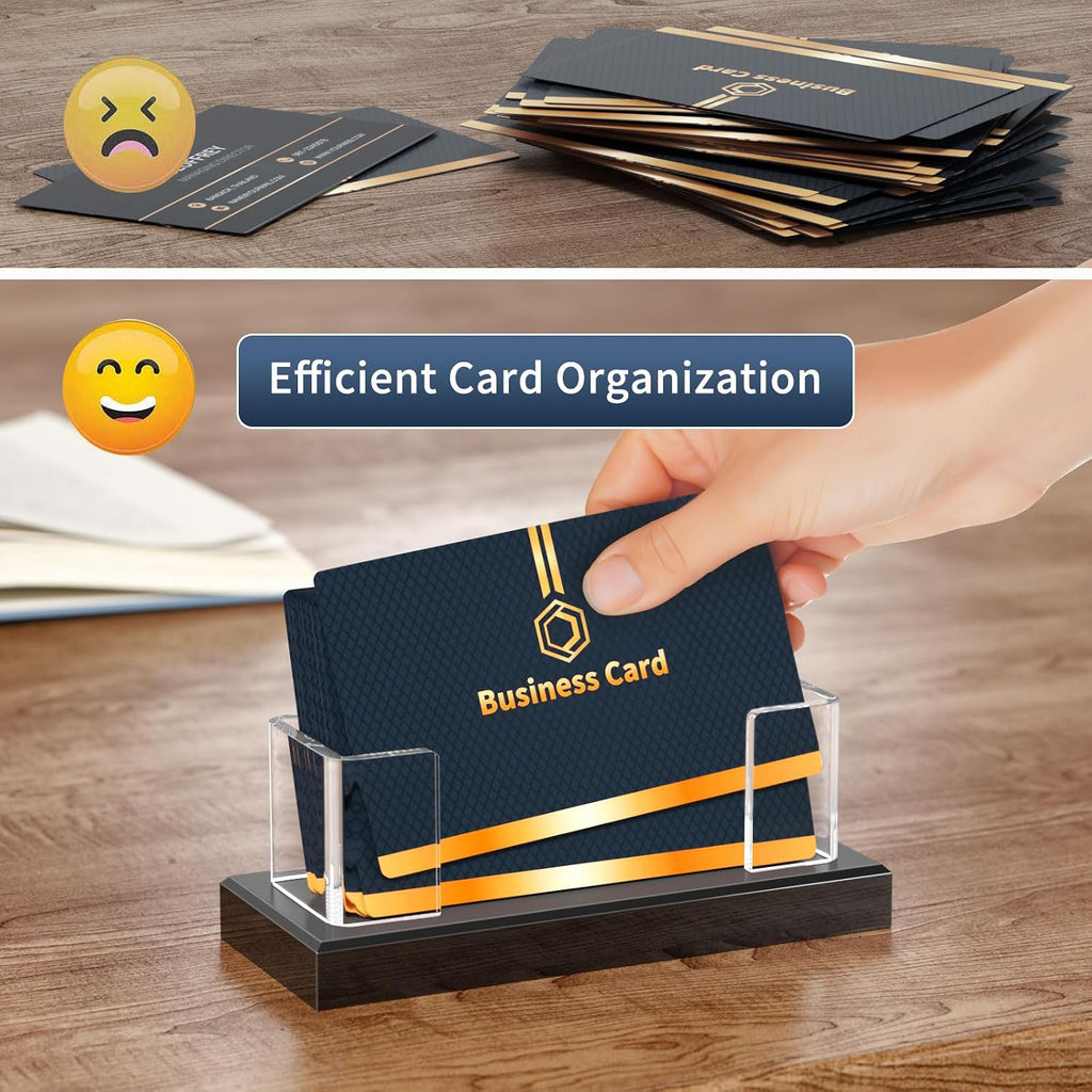 NIUBEE Acrylic Business Card Holder 2pcs, Gift Cards Display Stand for Desk