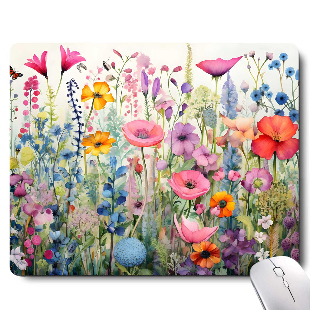 Gorgeous Flowers Plants Mouse Pad,Pink Floral Rose Mouse Pads for Desk,Soft Computer Mouse Mat Cute Mousepad Cloth Computer Mouse Pads for Women,Square Waterproof Non-Slip Rubber Base MousePads