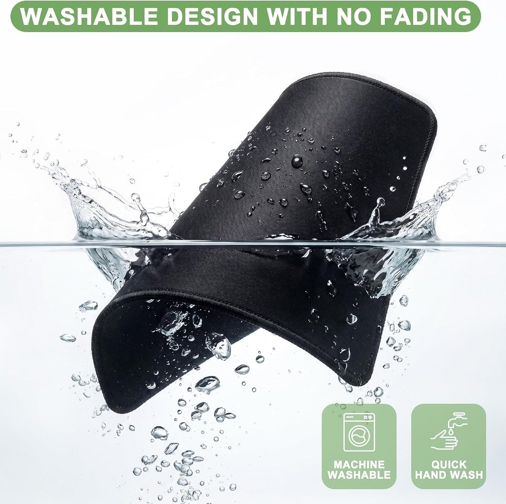 3 Pack Mouse Pad, Stitched Edges and Non-Slip Rubber Base, Black
