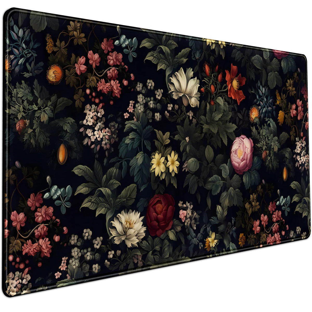 Black Vintage Desk Pad - Large Mouse Pad & Laptop Keyboard Mat - Non-Slip Base - 31.5 x 15.8 in - Gaming & Office Desk Decor