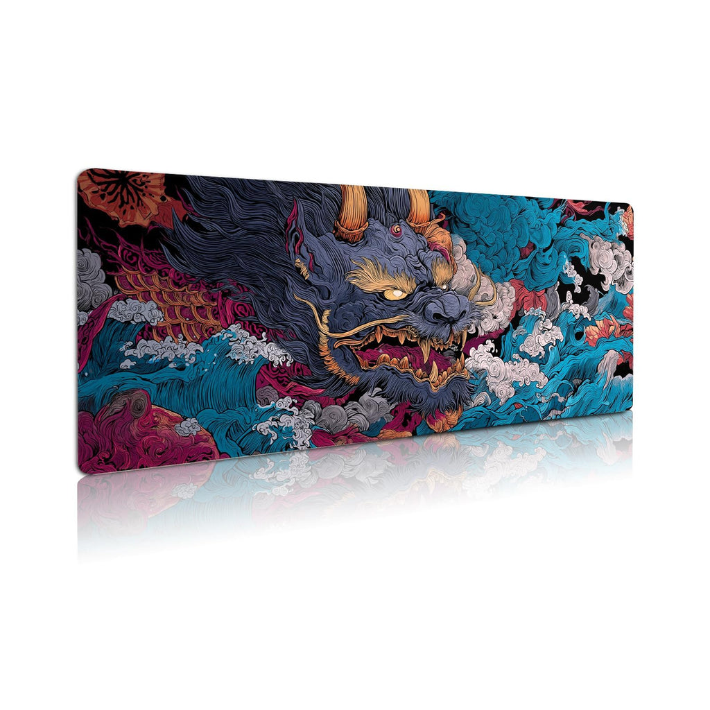 Extended Gaming Mouse Pad, Large Mouse Mat 3 mm Nature Rubber Base Mousepad with Stitched Edges, Non-Slip Desk Mat for Office Home Great Gift 31.5x11.8 Inch (Dark Canyon 5)