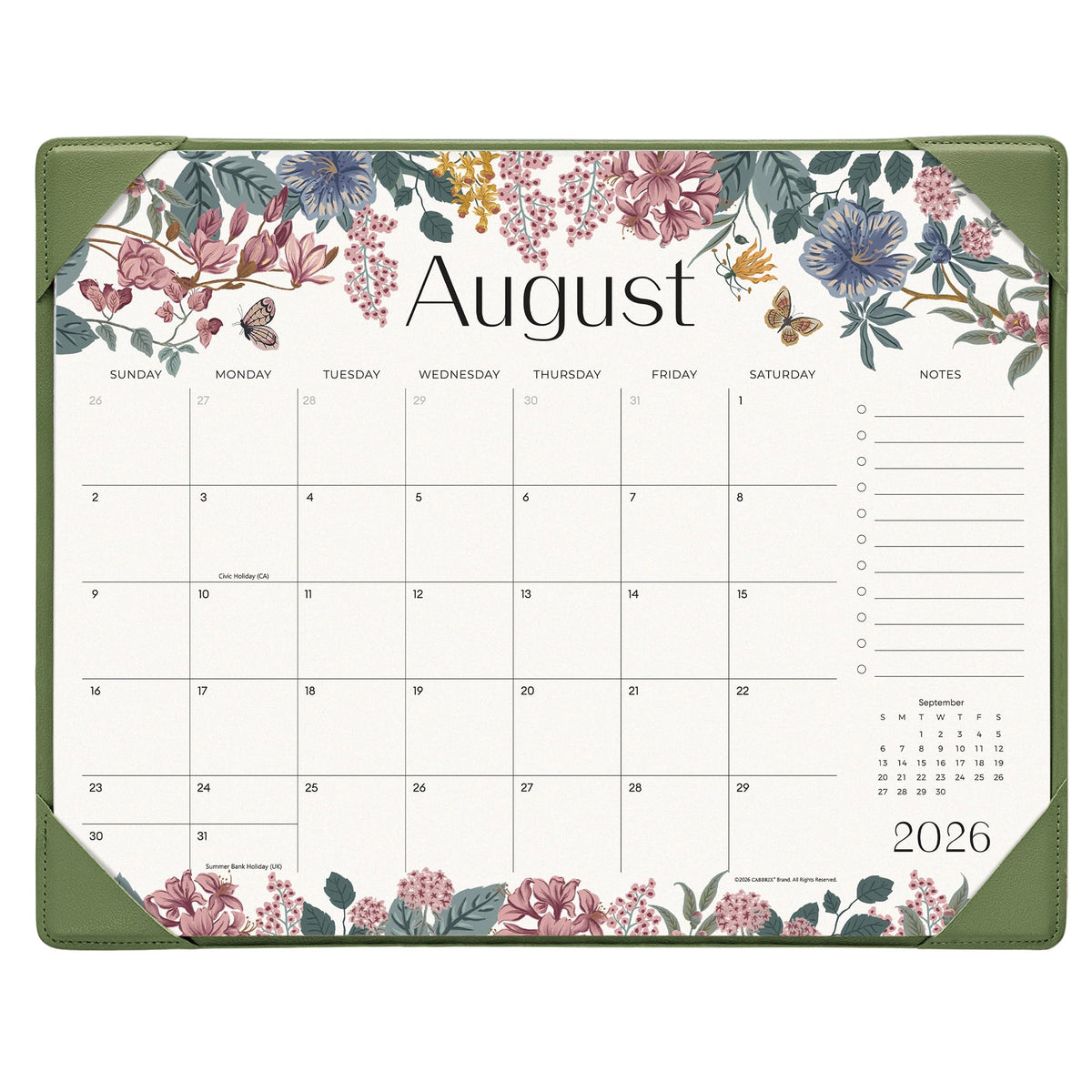 Cabbrix Desk Calendar 2026-2027 with Desktop Mat, Desk Pad Calendar From July 2026 to December 2027 15x12 inch, Desk Blotter Calendar for Home Office and School, Easy Planning, Gift for the Holidays