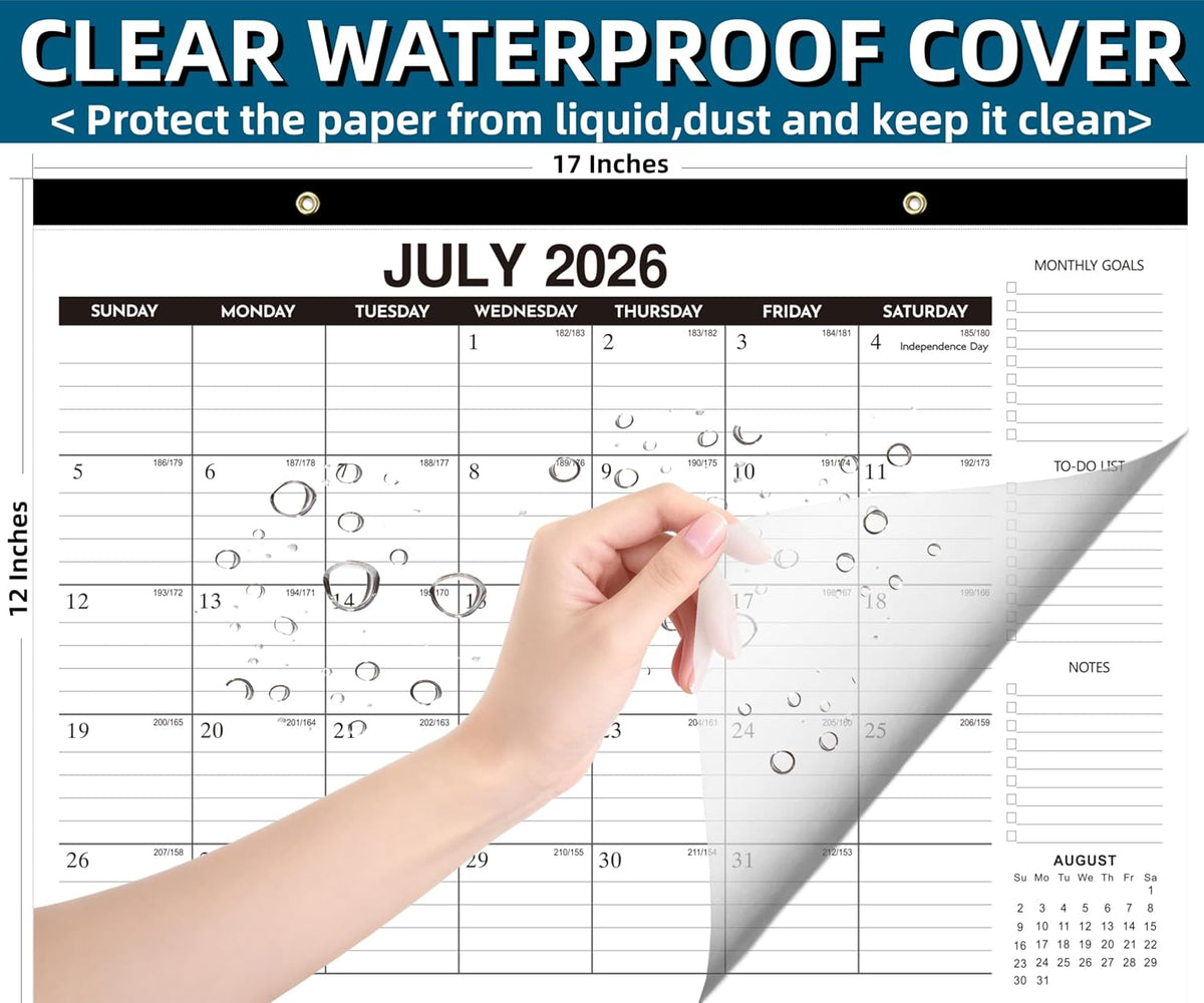 Desk Calendar 2026-2027, 18-Month Wall Calendar Through Dec 2027, 17"x12"