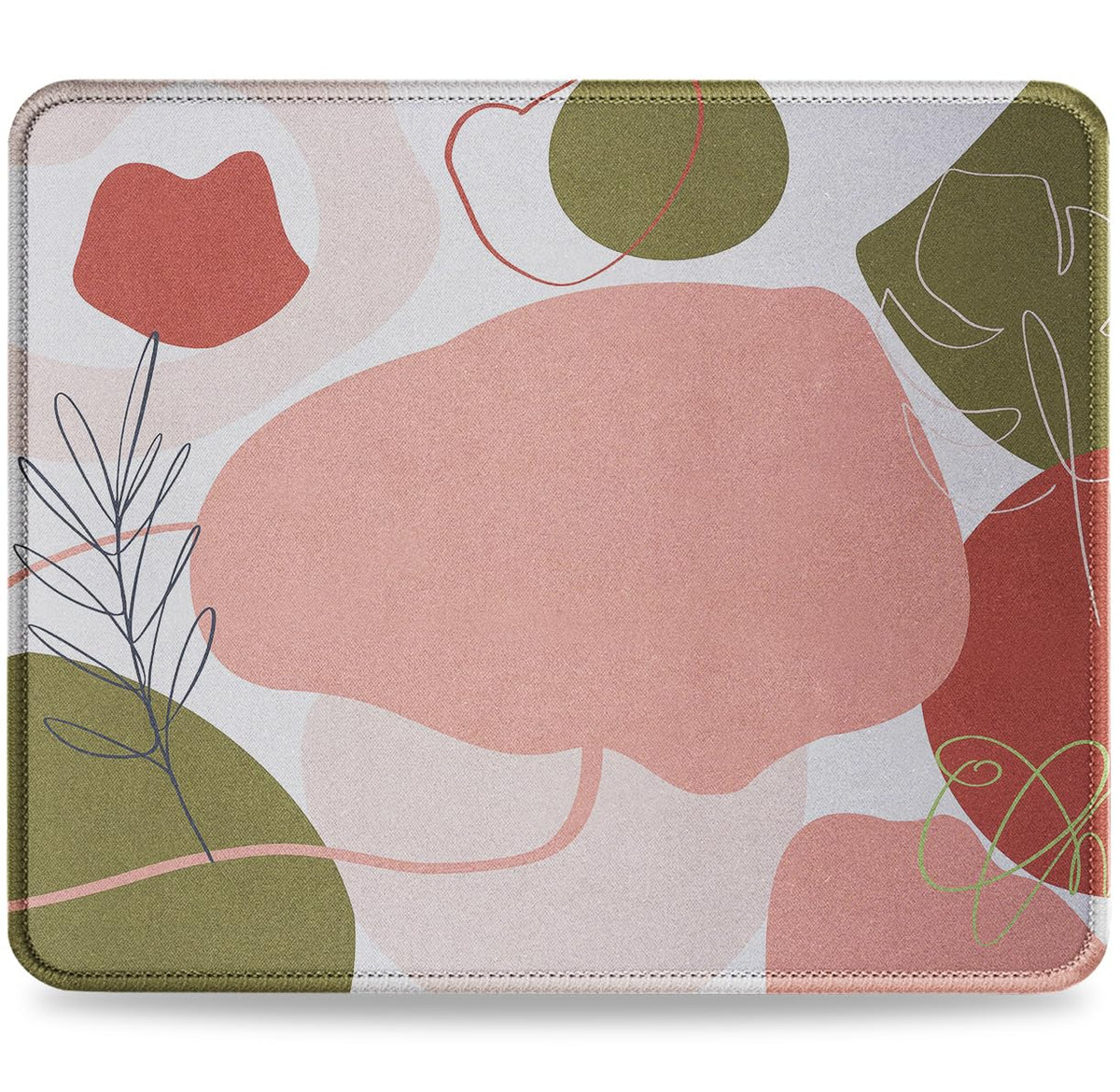 JIKIOU Mouse Pad with Stitched Edge, Perfect Size-10.2x8.3in Black