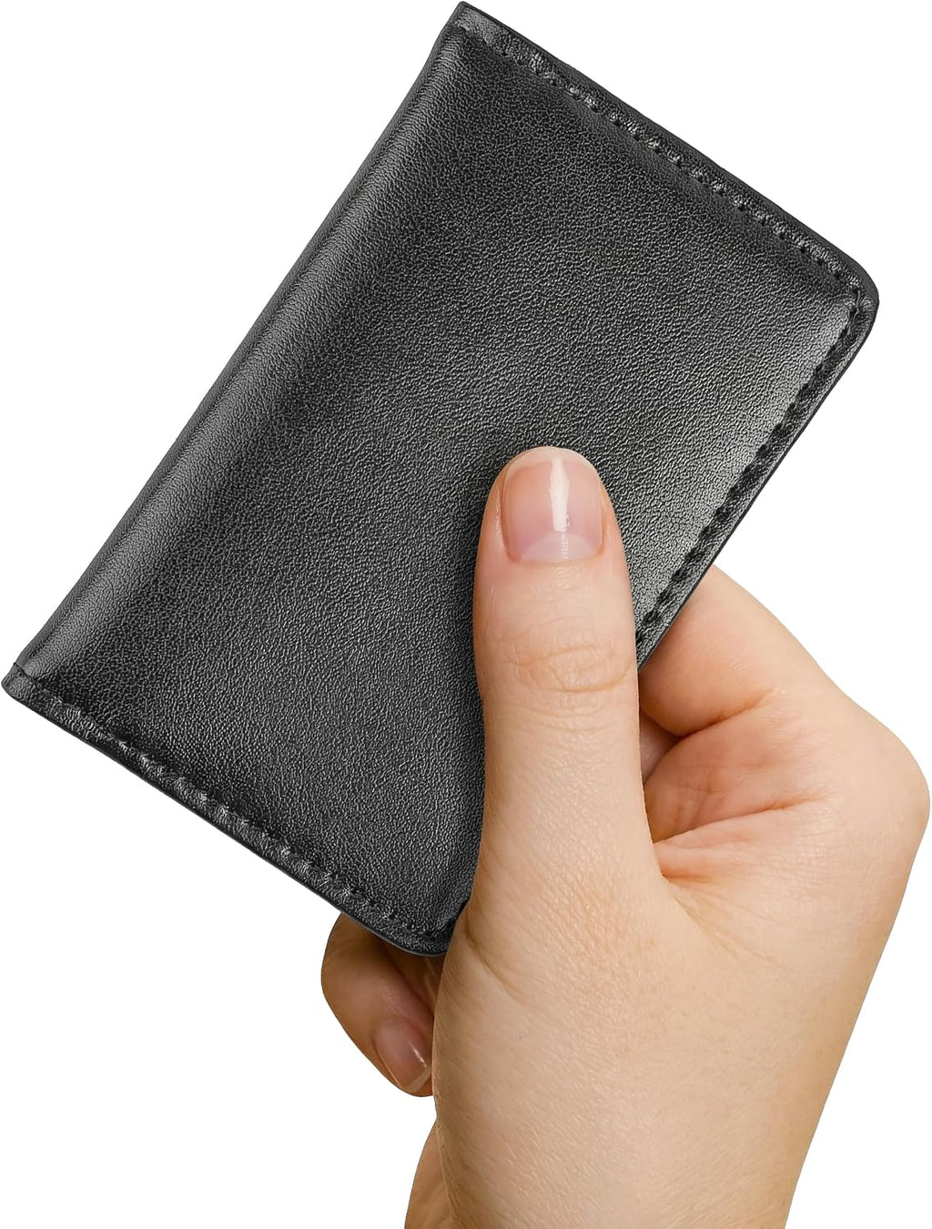 Samsill 81220 Regal Leather Business Card Holder, Case Holds 25 Business, Black