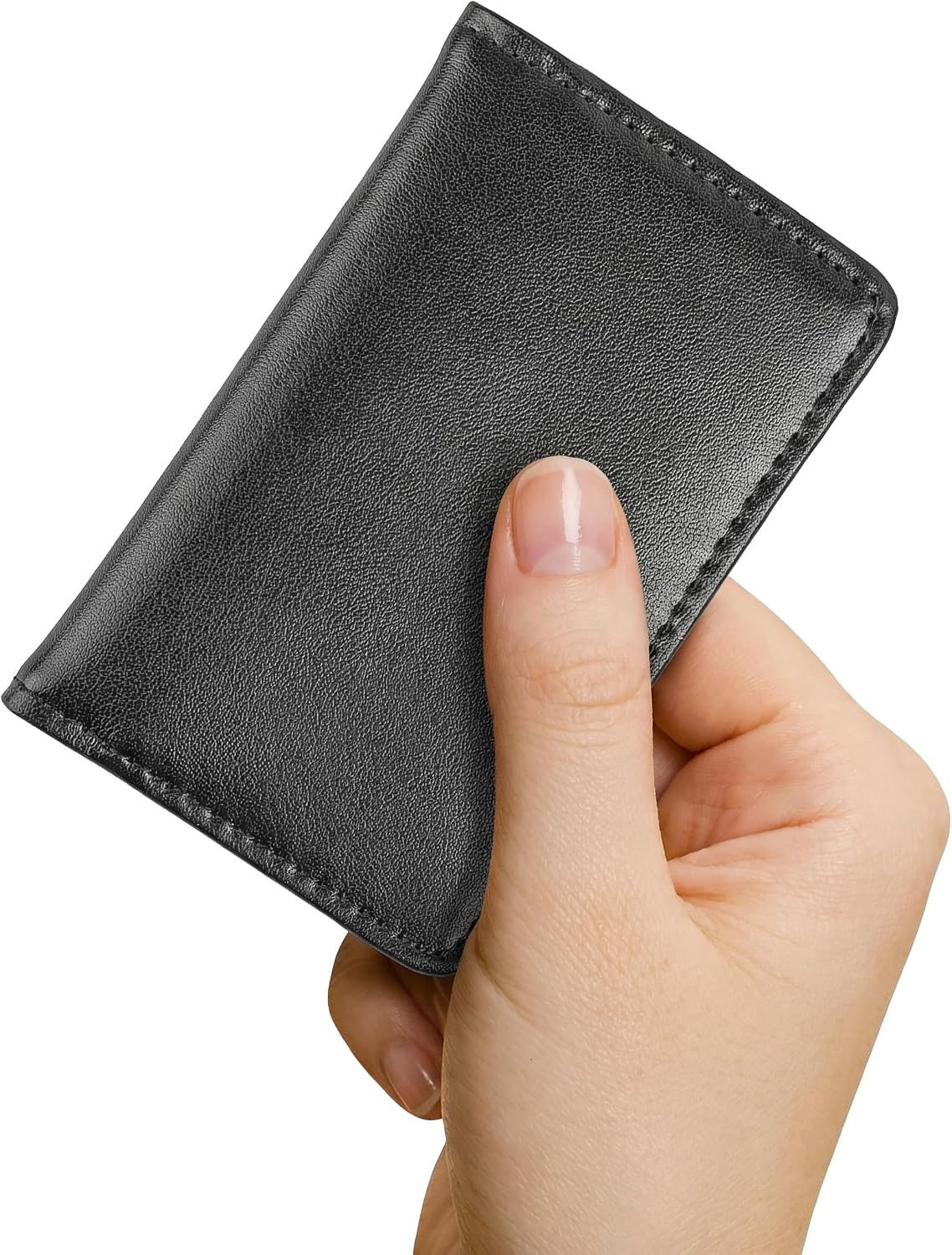 Samsill 81220 Regal Leather Business Card Holder, Case Holds 25 Business, Black