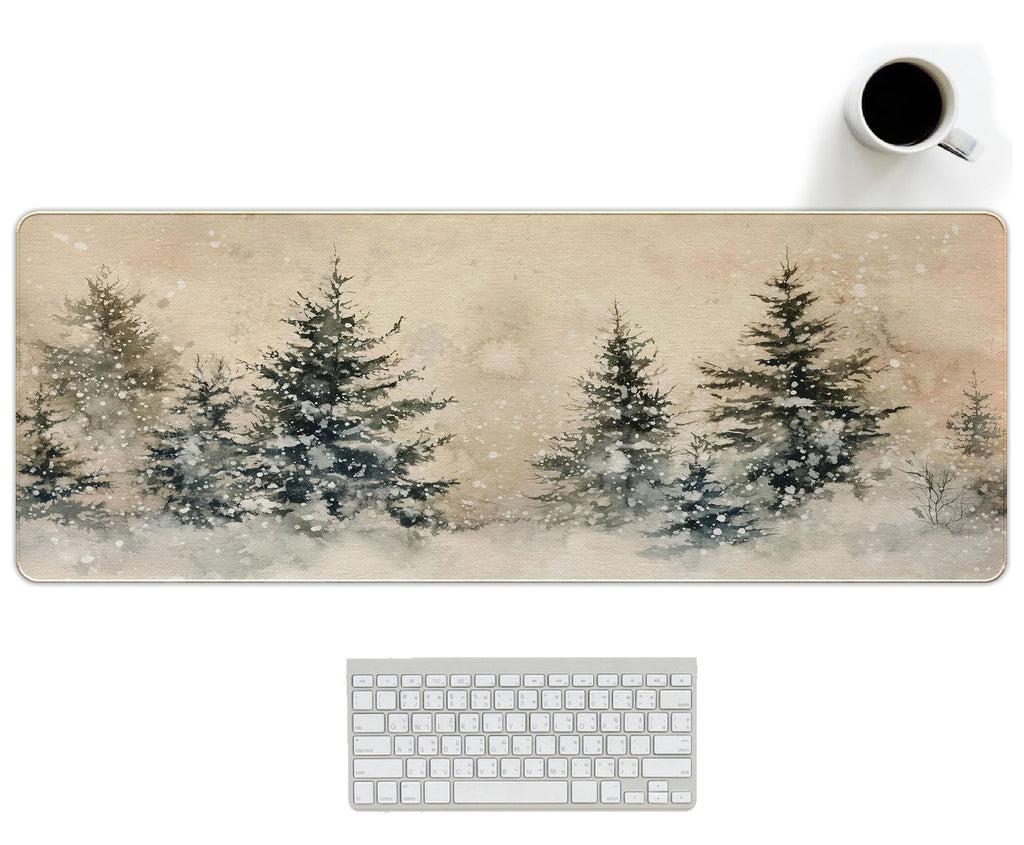 UTELKA Blue Desk Mat, Flroal Desk Matt for Desktop Mouse Pad 31.5x11.8