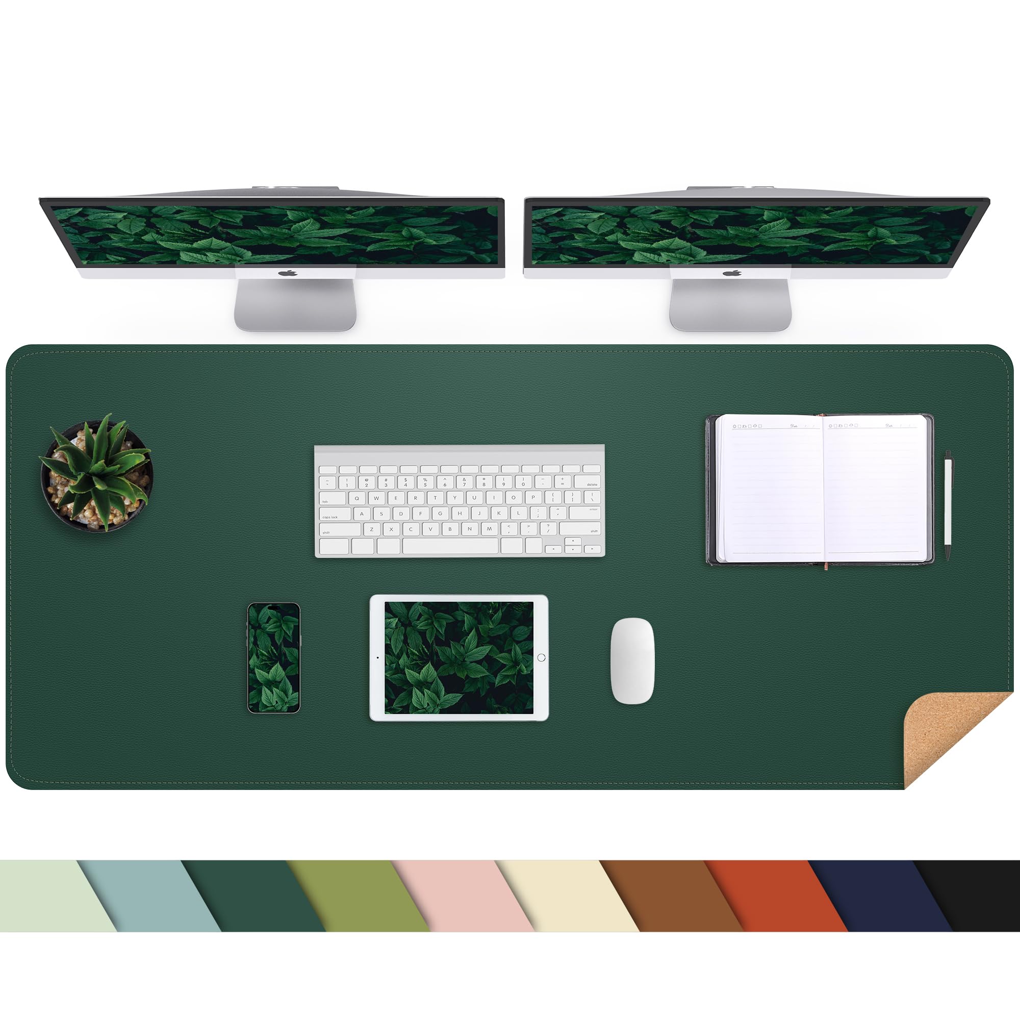 AFIING Large Desk Mat, 47" x 17", Black