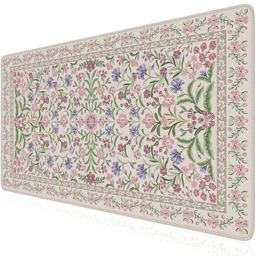 iCasso Desk Mat,Mouse Pad for Office Desk,35.4x15.7in,Pink Floral