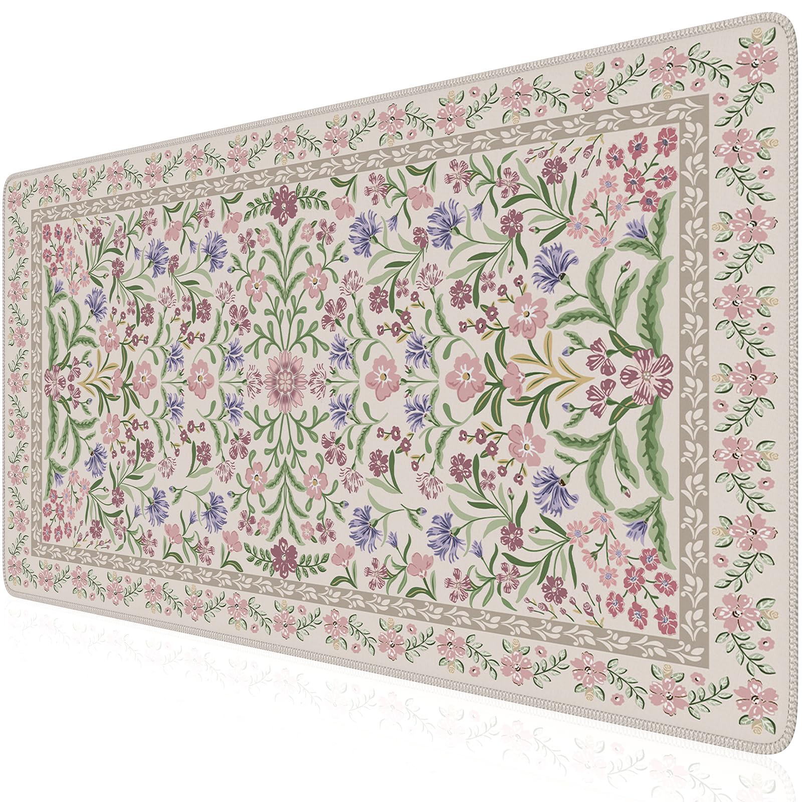 iCasso Desk Mat,Mouse Pad for Office Desk,35.4x15.7in,Pink Floral