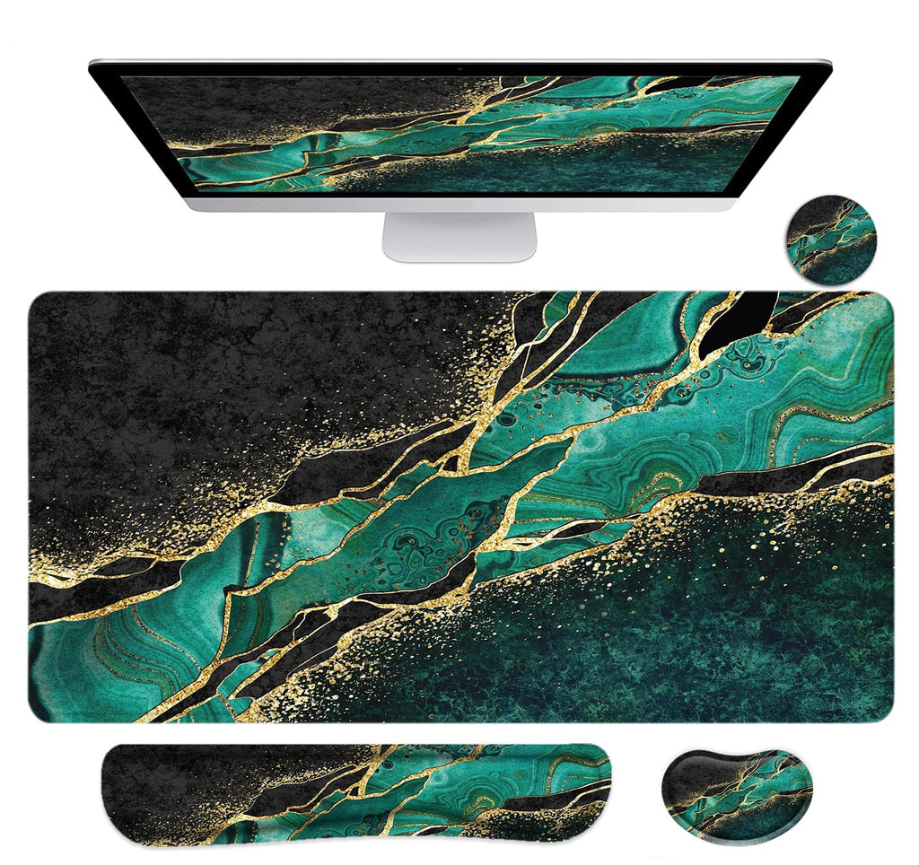 Large Mouse Pad with Wrist Rest, 4-in-1 Wrist Rest for Keyboard and Mouse