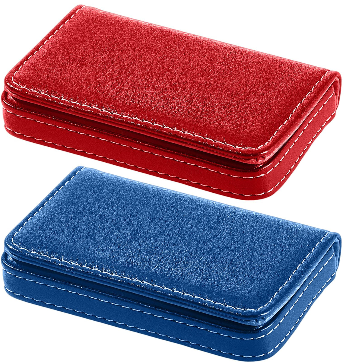 Outus 2 Pcs Business Card Holder PU Leather, Black and Coffee