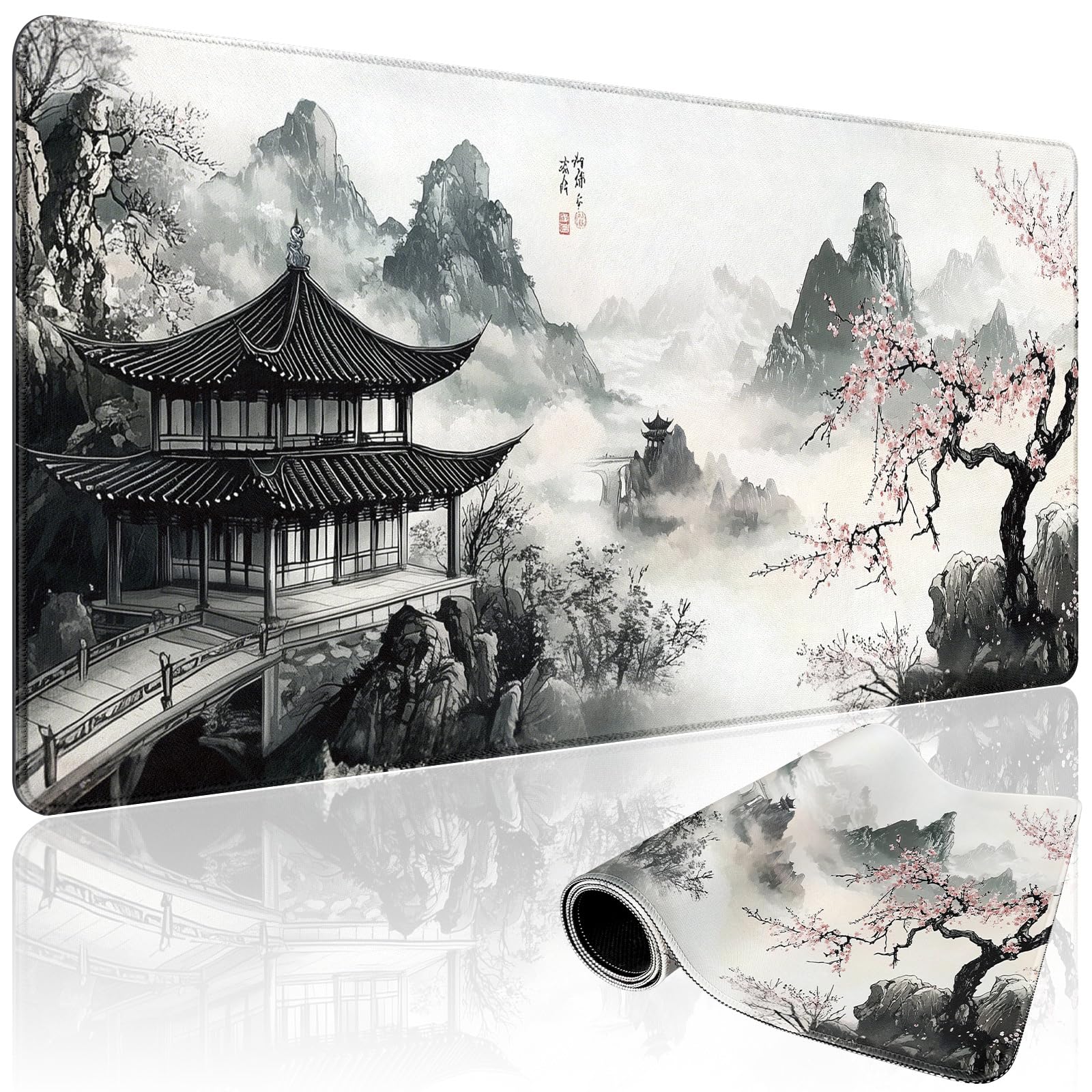 Mystical Gothic Library Large Gaming Mouse Pad Desk Mat 31.5x15.7