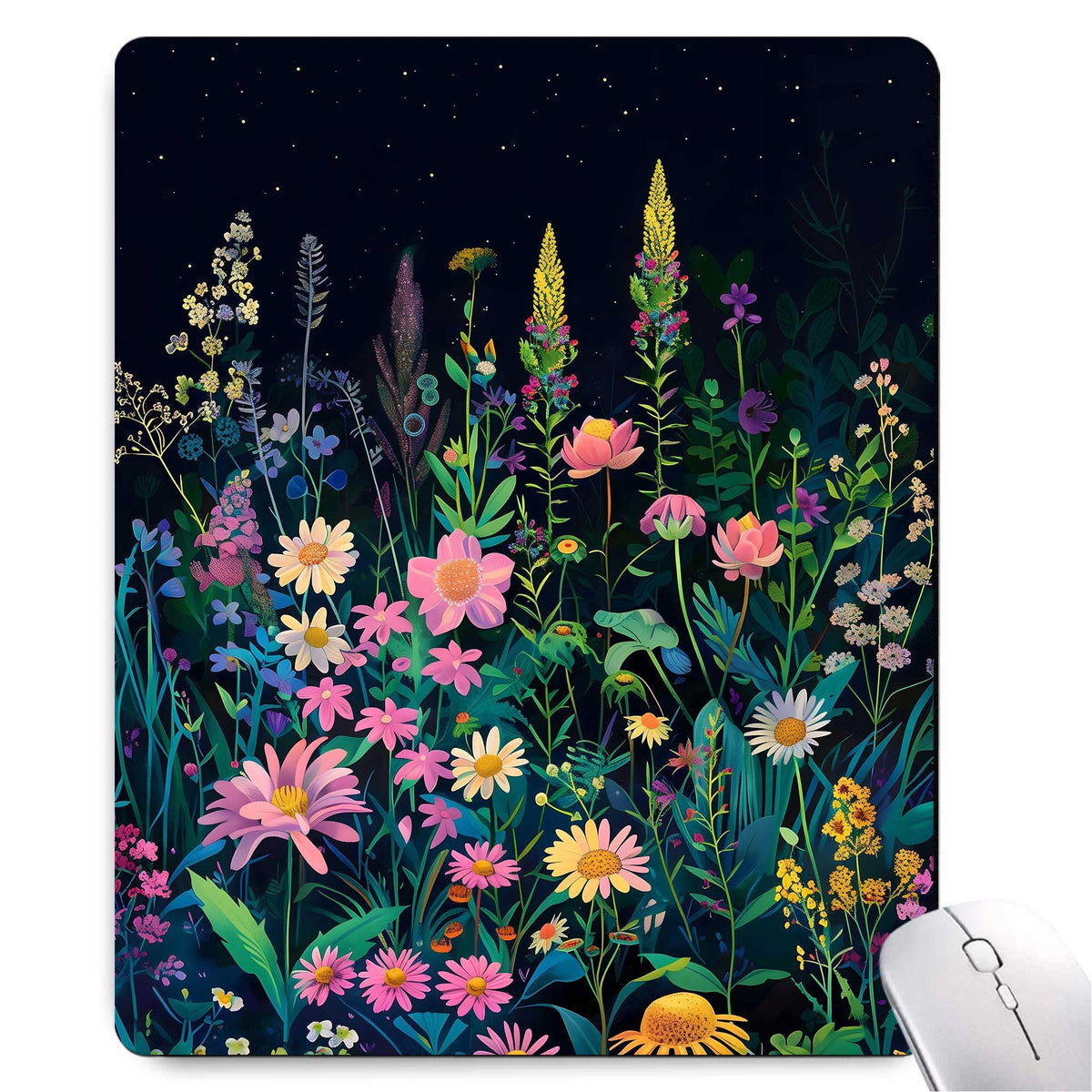 Gorgeous Flowers Plants Mouse Pad,Pink Floral Rose Mouse Pads for Desk,Soft Computer Mouse Mat Cute Mousepad Cloth Computer Mouse Pads for Women,Square Waterproof Non-Slip Rubber Base MousePads