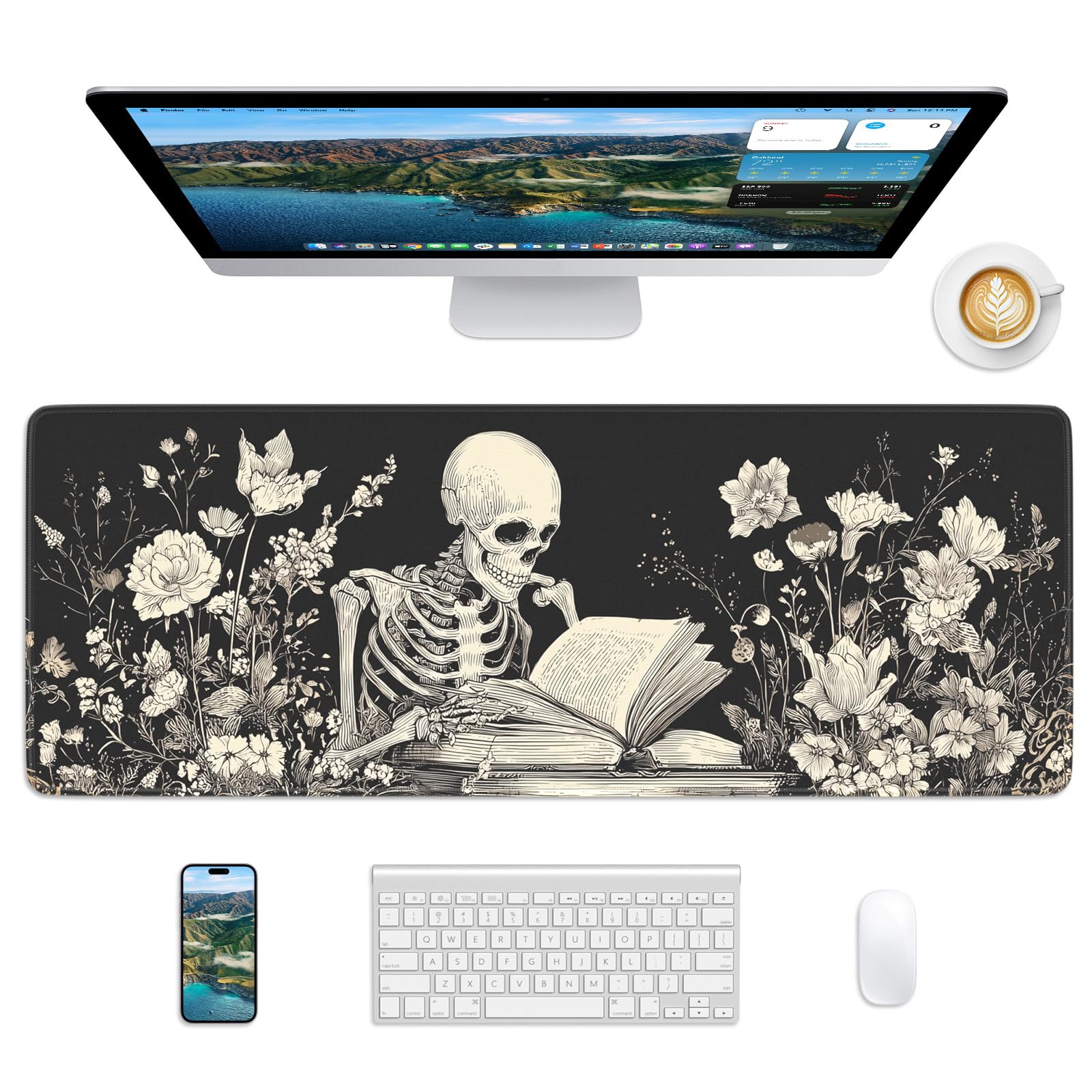 Mouse Pad 31.5x11.8in Large Desk Mat Non-Slip for Office