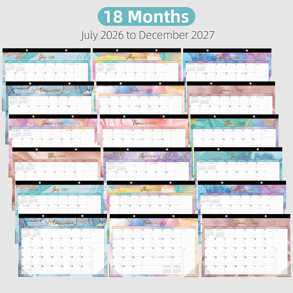 Tcamp Desk Calendar 2026-2027, Large Desktop/Wall Monthly Calendar