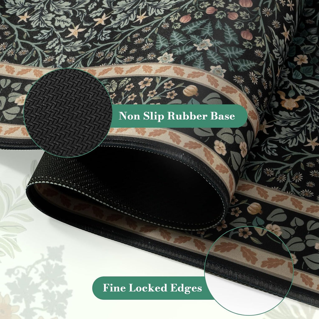 iCasso Desk Cover Mat, Office Mouse Pad,35.4x15.7in,Retro Black