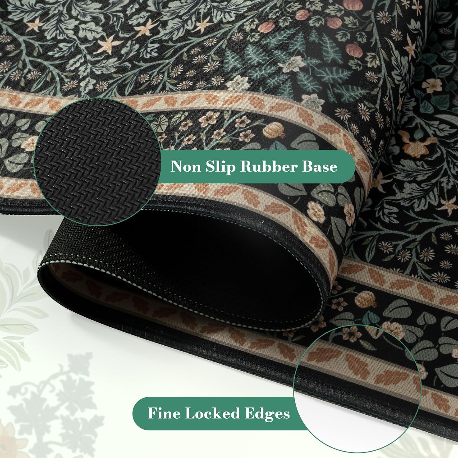 iCasso Desk Cover Mat, Office Mouse Pad,35.4x15.7in,Retro Black