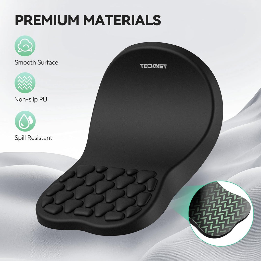 TECKNET Ergonomic Mouse Pad with Wrist Rest,Soft Comfortable Massage Design