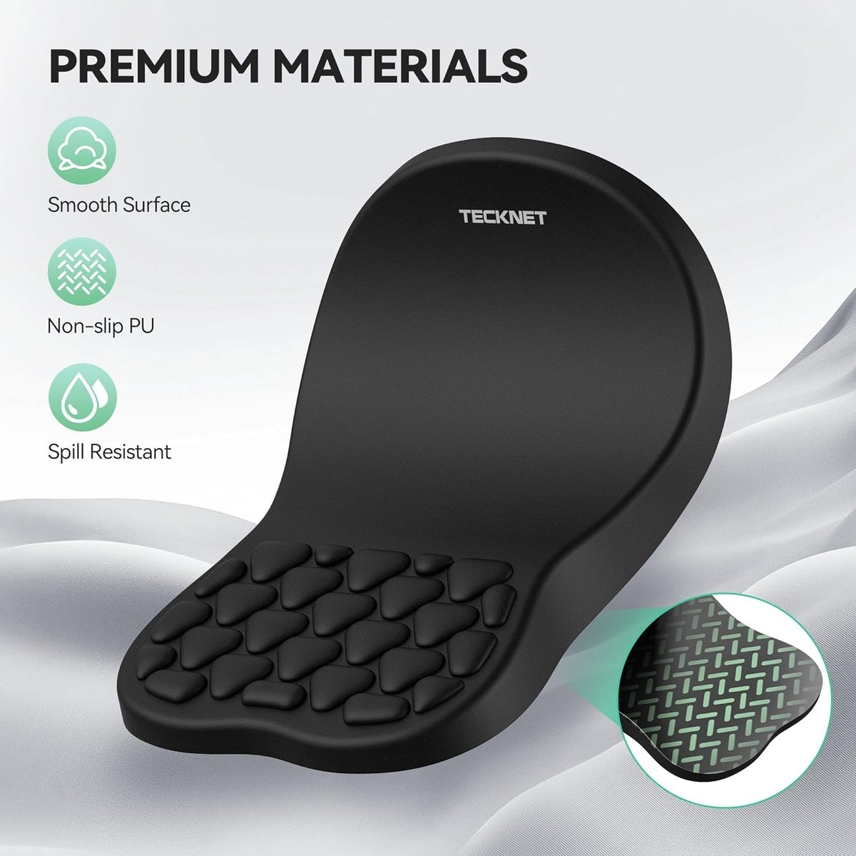 TECKNET Ergonomic Mouse Pad with Wrist Rest,Soft Comfortable Massage Design