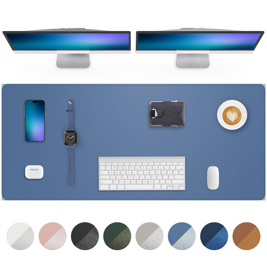 AFIING Large Desk Mat 55" x 24" - PU Leather Desk Pad Protector, Waterproof Non-Slip Extended Mouse Pad for Office Desk, Keyboard, Laptop and Home Workspace (Black)