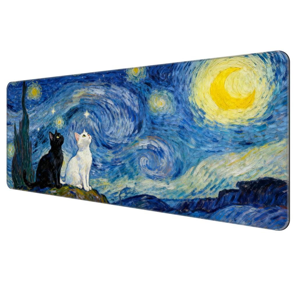 Large Thin Mouse Pad with Stitched Edges, Galaxy Space