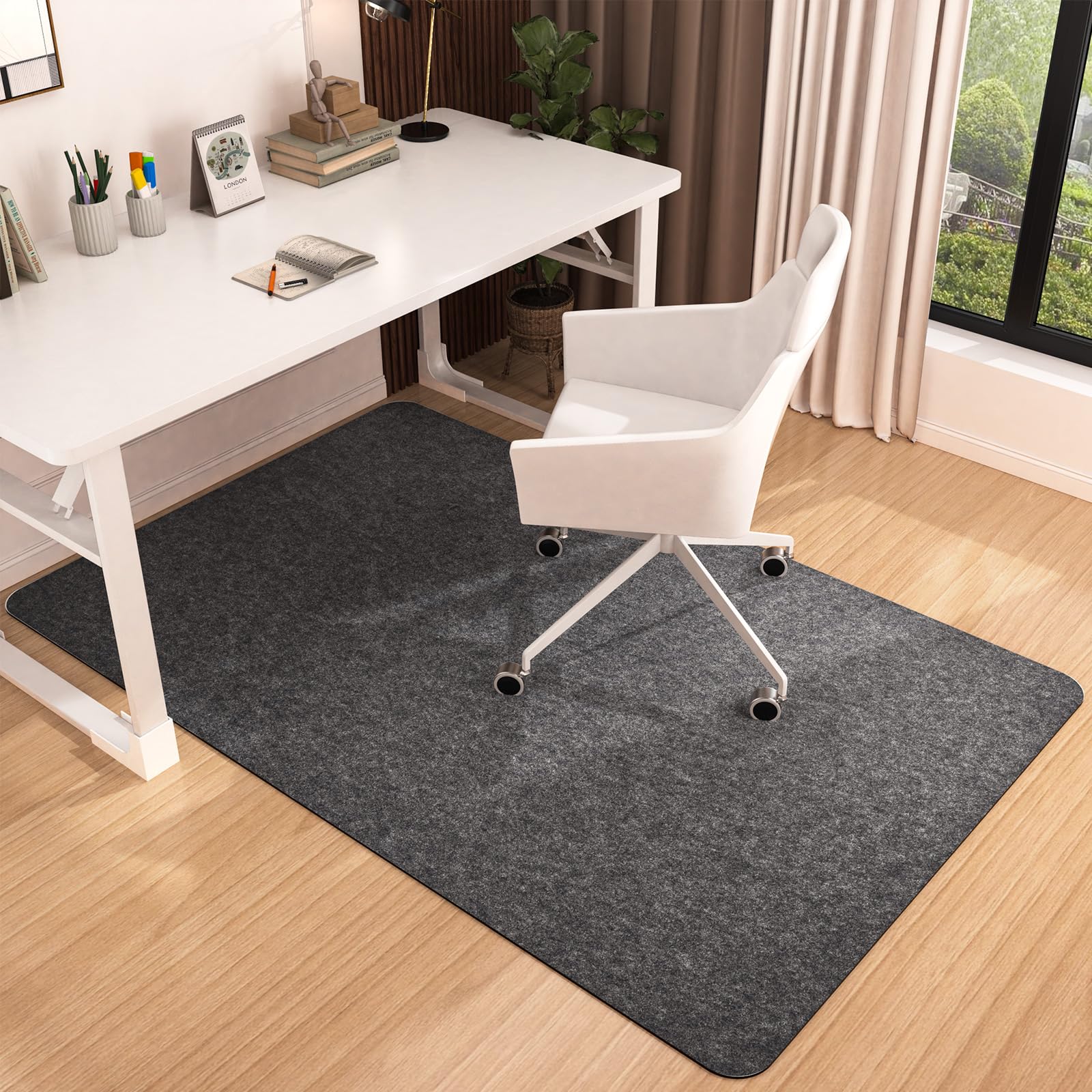 Placoot Office Chair Mat for Hardwood Floor, 55"x35" Computer Chair Rug, Under Desk Mat, Large Anti-Slip Floor Protector for Home Office