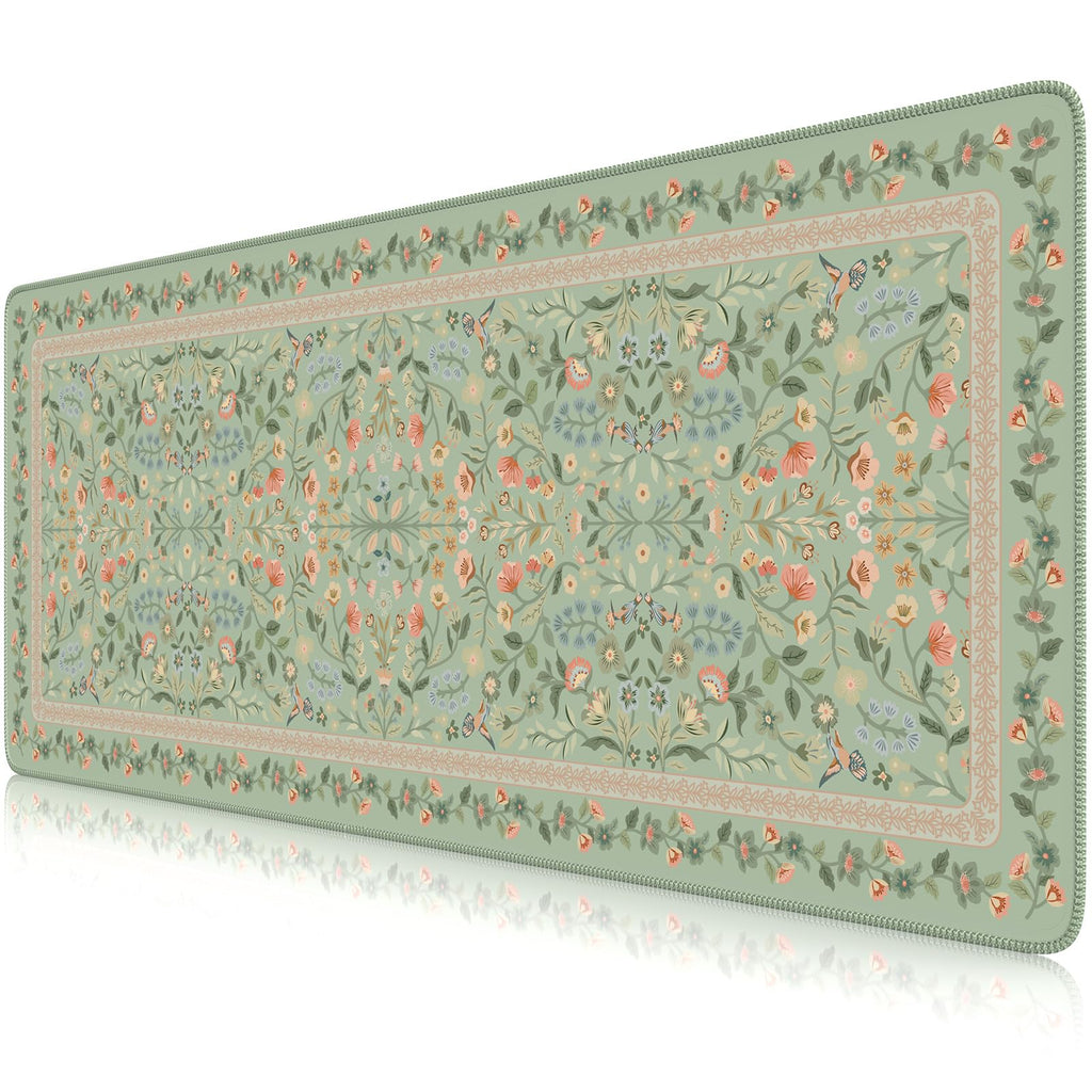 iCasso Desk Mat,Mouse Pad for Office Desk,35.4x15.7in,Pink Floral