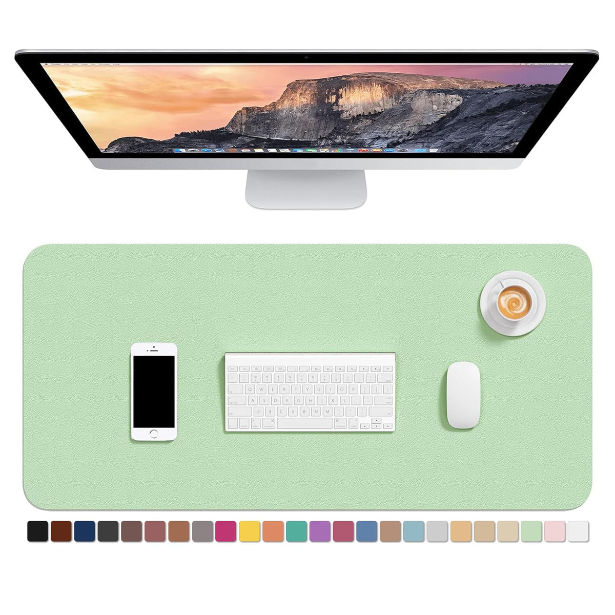 Hsurbtra Desk Pad, 30" x 14" PU Leather Desk Mat, XL Extended Mouse Pad, Waterproof Desktop Blotter Protector, Non-Slip Ultra Thin Large Laptop Keyboard Writing Mat for Office Home, Pink