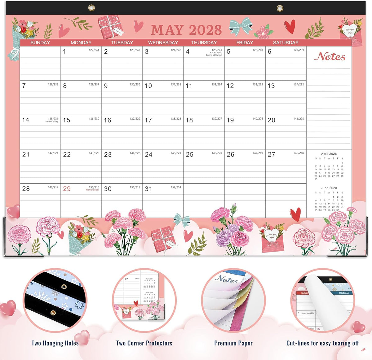 Desk Calendar 2027,18 Months Calendar from January 2027 to June 2028