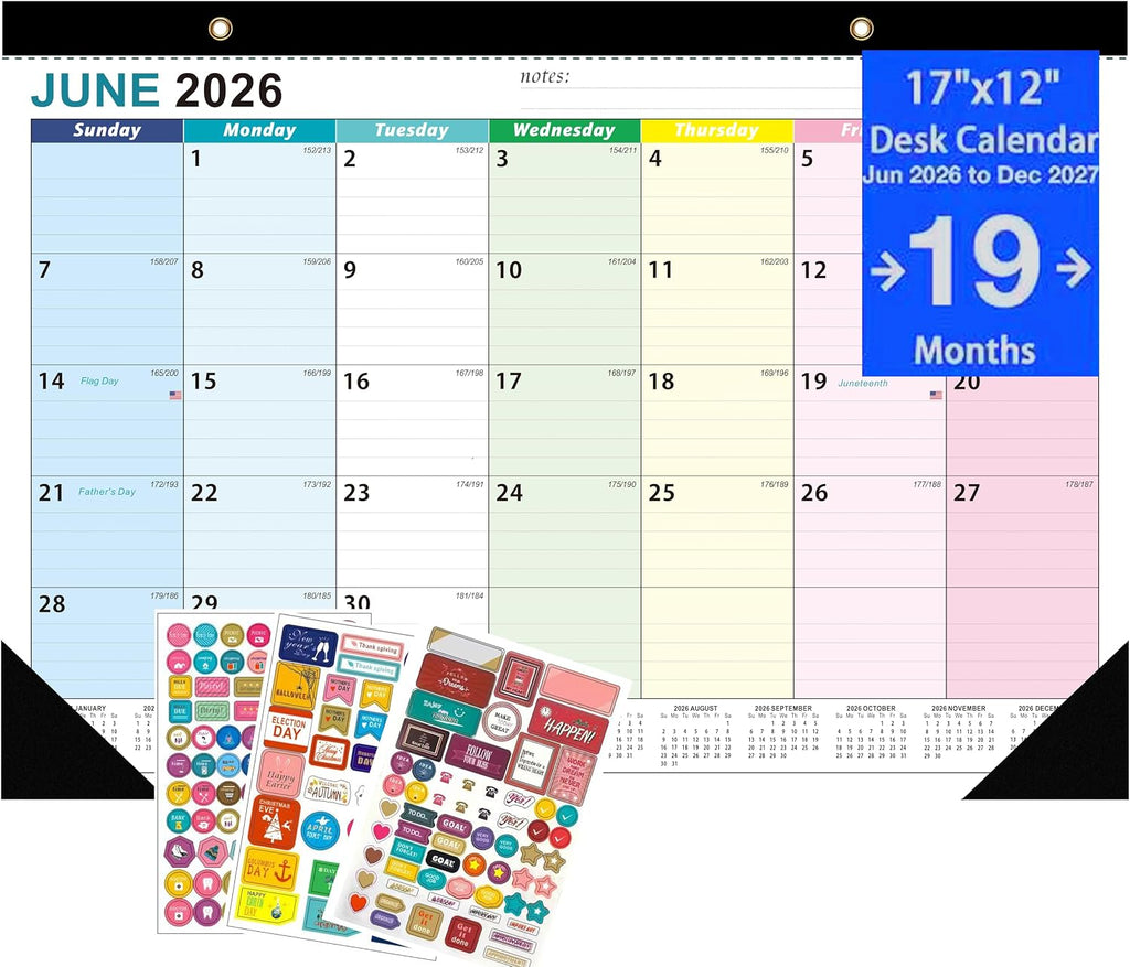 Desk Calendar 2026-2027 17x12in Large Monthly Planner Office Home School
