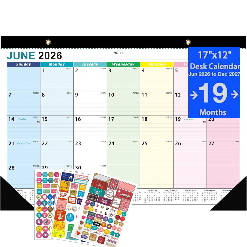 Desk Calendar 2026-2027 17x12in Large Monthly Planner Office Home School