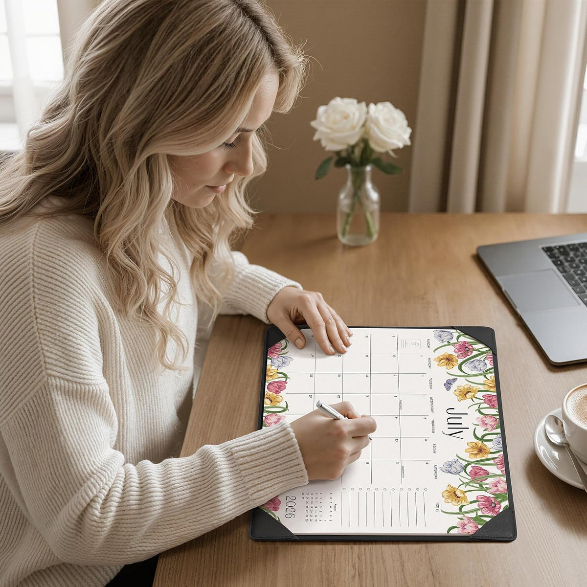 Cabbrix Desk Calendar 2026-2027 with Desktop Mat, Desk Pad Calendar From July 2026 to December 2027 15x12 inch, Desk Blotter Calendar for Home Office and School, Easy Planning, Gift for the Holidays