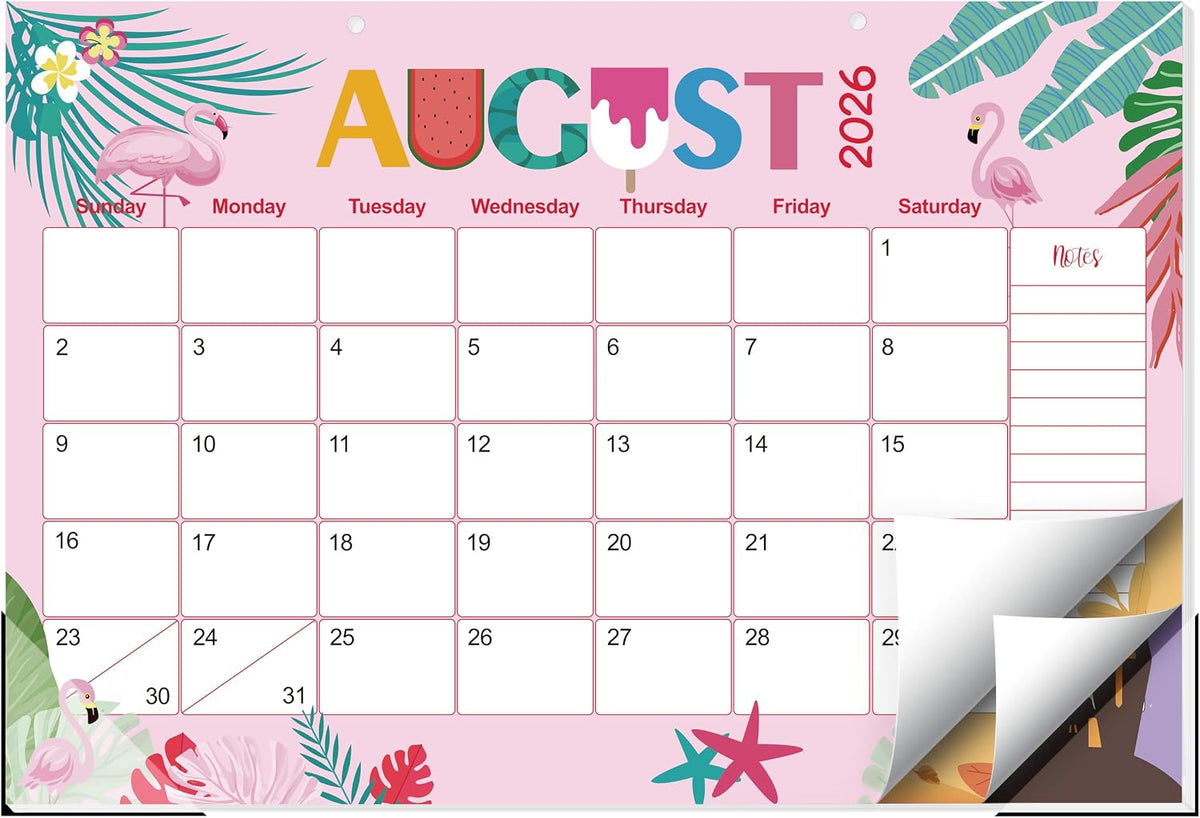 Guasslee Desk Calendar 2026-2027, 19-Month School Year Calendar, 2026 Jun. - 2027 Dec, 17"x11.5" Large Monthly Desk Planner with Corner Protectors, Ample Blocks ＆ Notes for Home Office