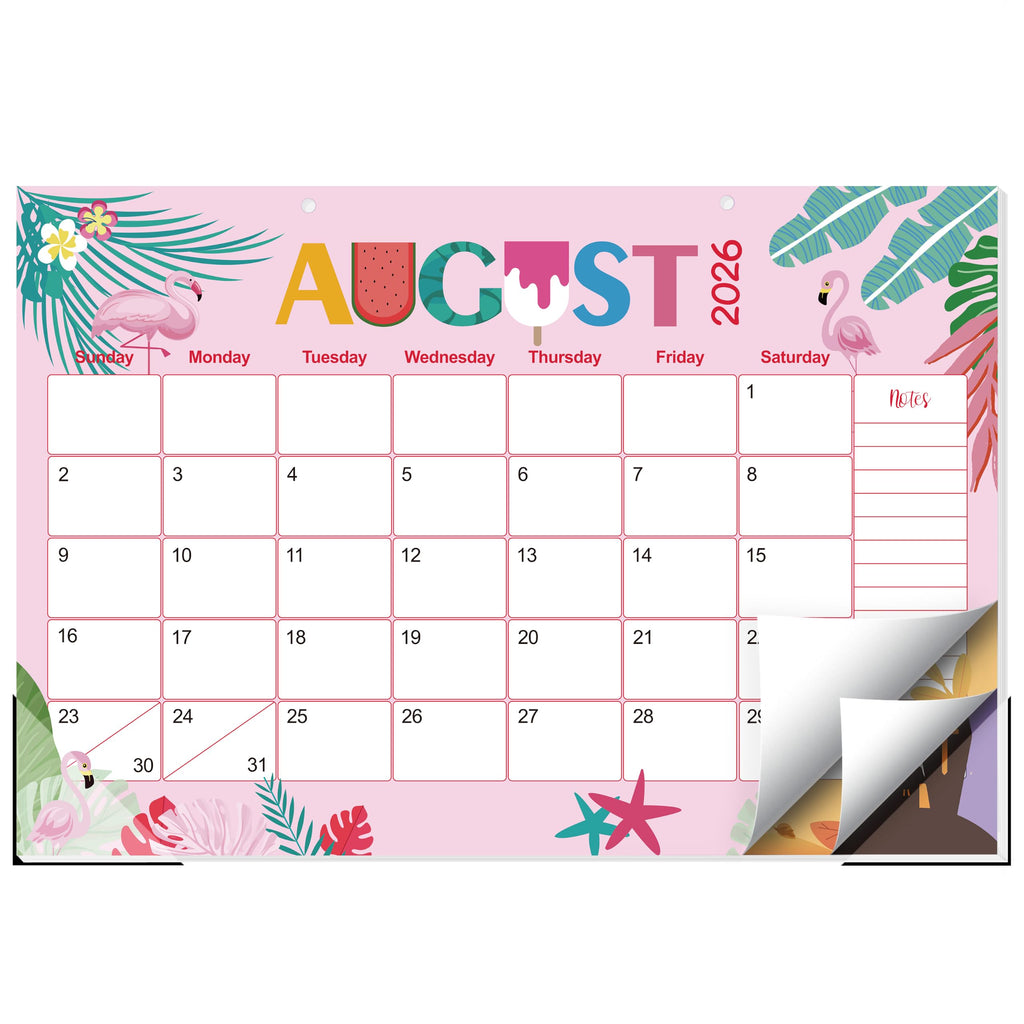 Guasslee Desk Calendar 2026-2027, 19-Month School Year Calendar, 2026 Jun. - 2027 Dec, 17"x11.5" Large Monthly Desk Planner with Corner Protectors, Ample Blocks ＆ Notes for Home Office